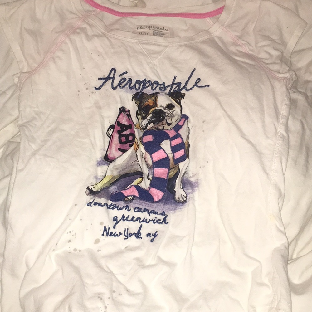 White bulldog Aeropostale shirt size XL